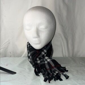 Plaid Black and Red Scarf